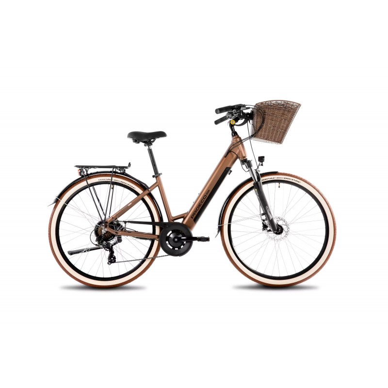 Rower elektryczny damski PROECO WAVE AN 1.0 504WH + kosz