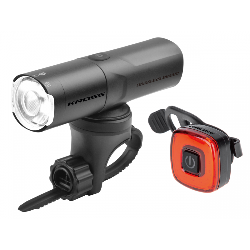 Zestaw lampek rowerowych KROSS DAZZLING SET 800/30 lm